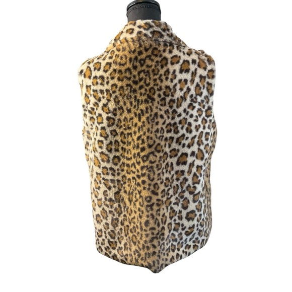 Fever Faux Fur Leopard Print Zip Vest – Size M - Picture 4 of 8